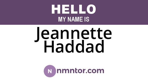 Jeannette Haddad