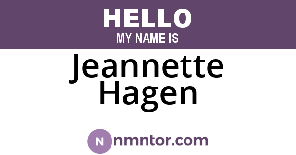Jeannette Hagen