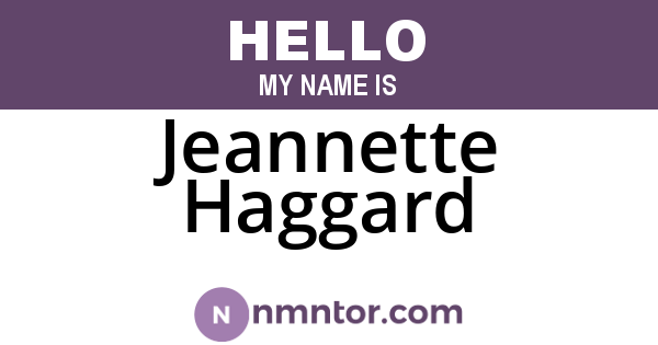 Jeannette Haggard