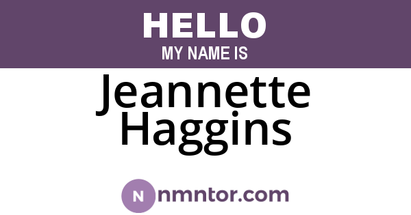 Jeannette Haggins