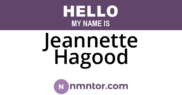Jeannette Hagood