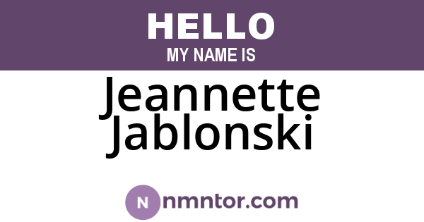 Jeannette Jablonski