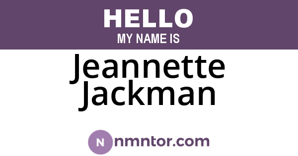 Jeannette Jackman