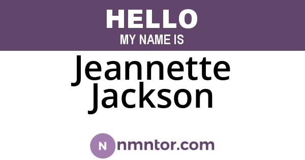 Jeannette Jackson