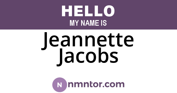 Jeannette Jacobs