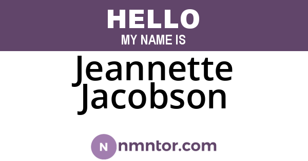 Jeannette Jacobson