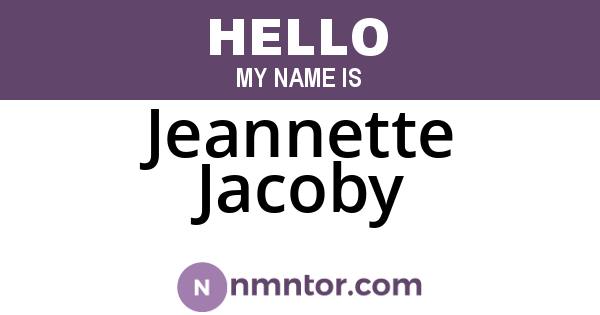 Jeannette Jacoby