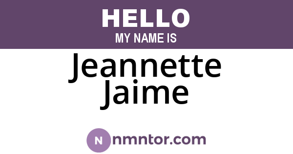 Jeannette Jaime