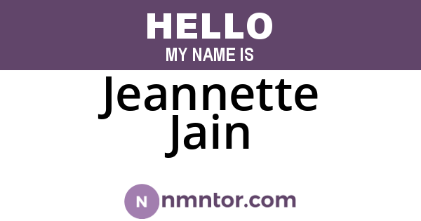 Jeannette Jain