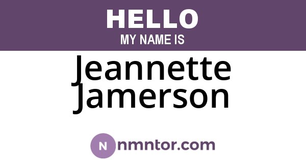 Jeannette Jamerson