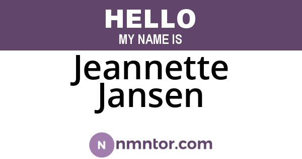 Jeannette Jansen