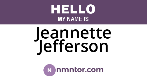 Jeannette Jefferson