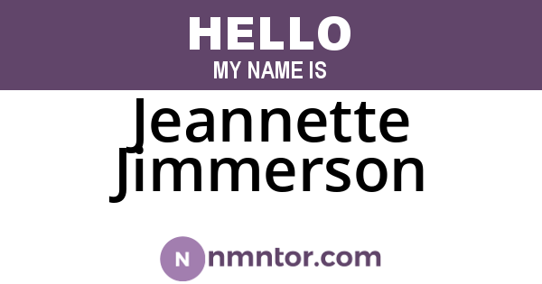 Jeannette Jimmerson