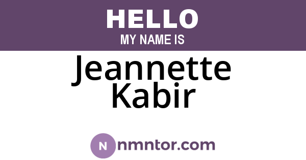 Jeannette Kabir