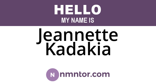 Jeannette Kadakia