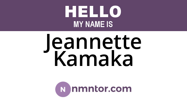 Jeannette Kamaka
