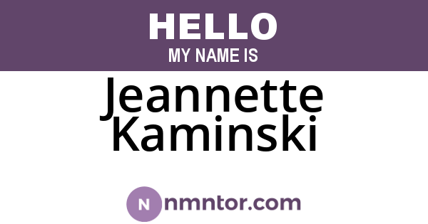 Jeannette Kaminski