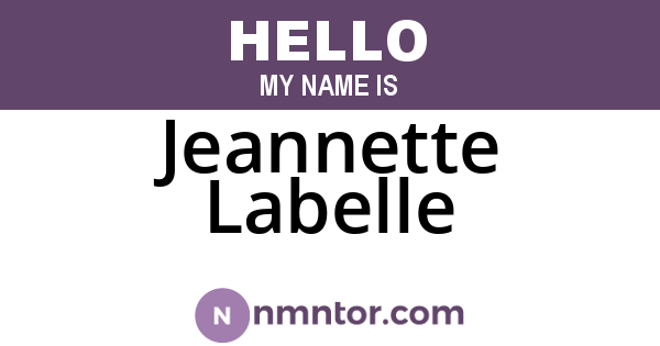 Jeannette Labelle