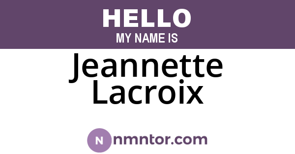 Jeannette Lacroix