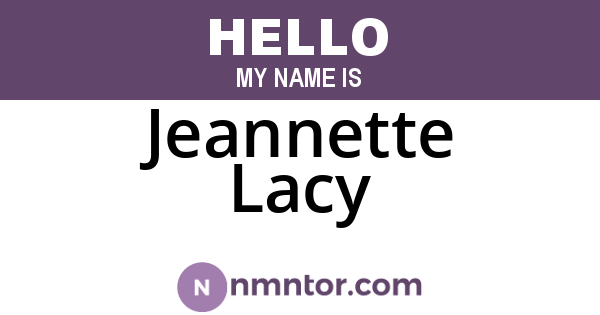 Jeannette Lacy