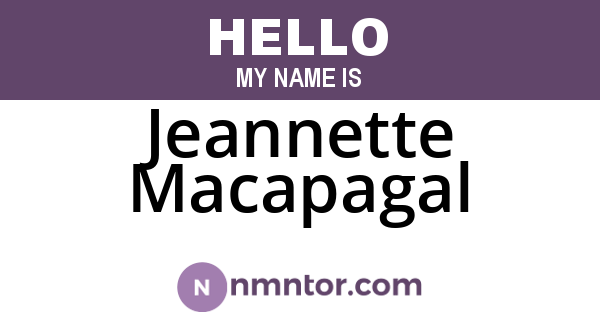 Jeannette Macapagal