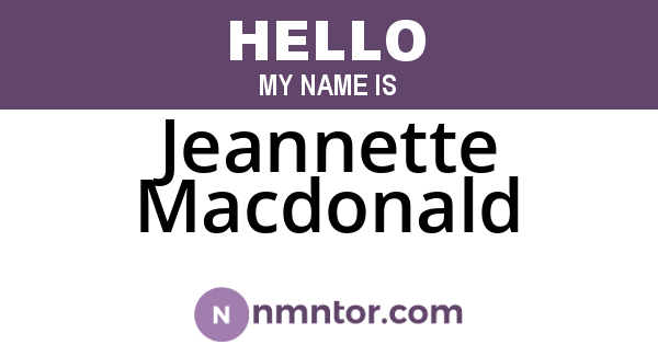 Jeannette Macdonald