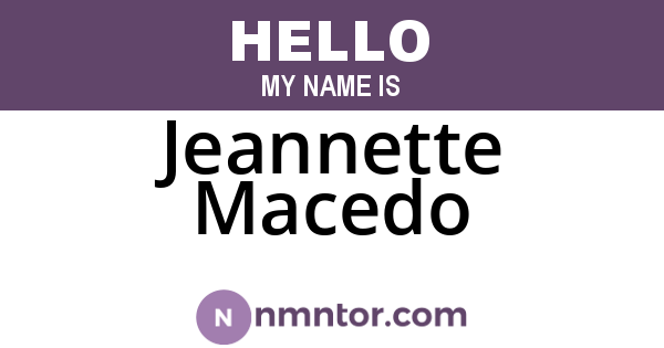 Jeannette Macedo