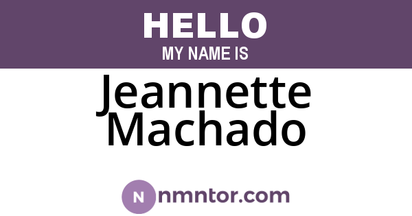 Jeannette Machado