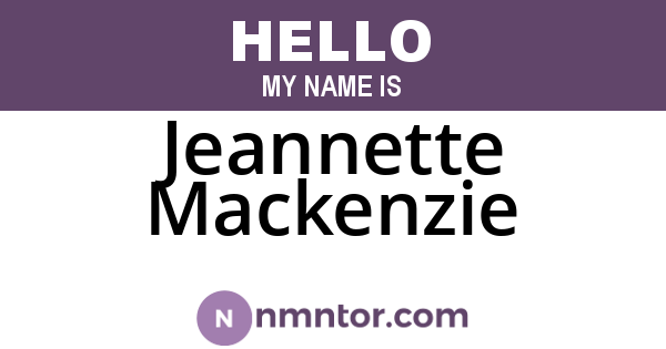 Jeannette Mackenzie