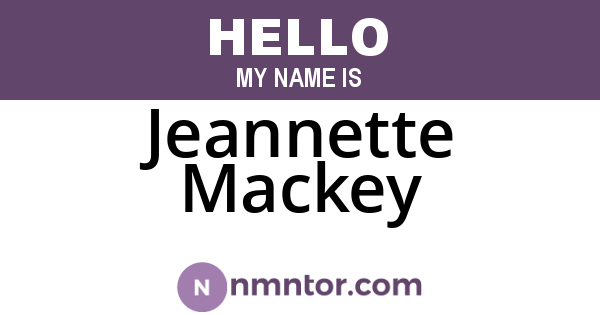 Jeannette Mackey