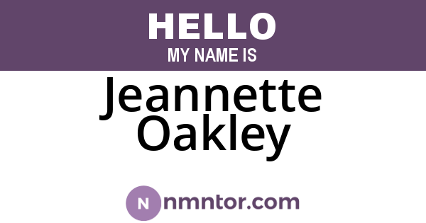 Jeannette Oakley