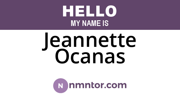 Jeannette Ocanas
