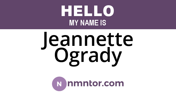 Jeannette Ogrady