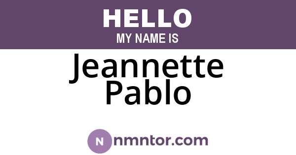 Jeannette Pablo