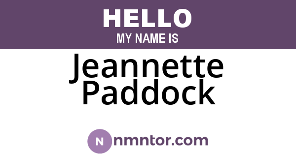 Jeannette Paddock