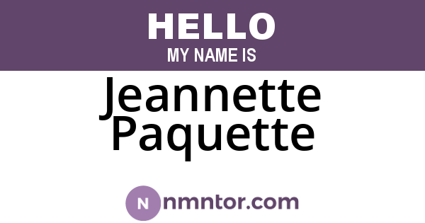 Jeannette Paquette