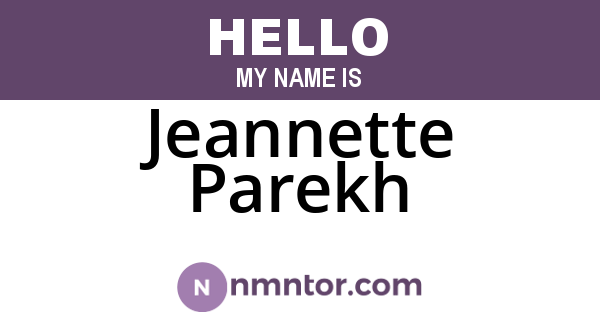 Jeannette Parekh