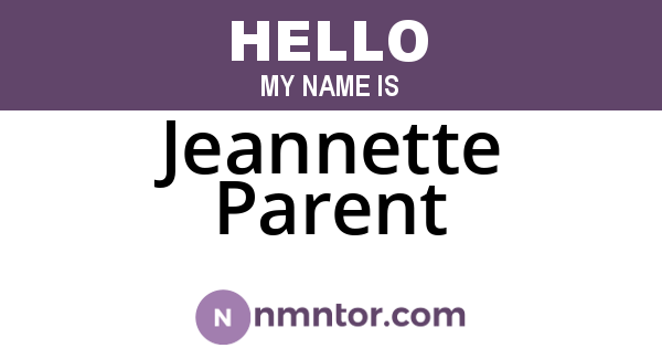 Jeannette Parent
