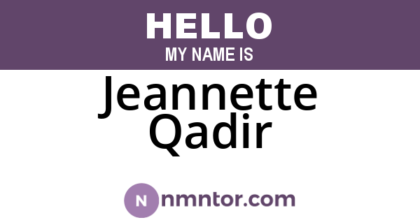 Jeannette Qadir