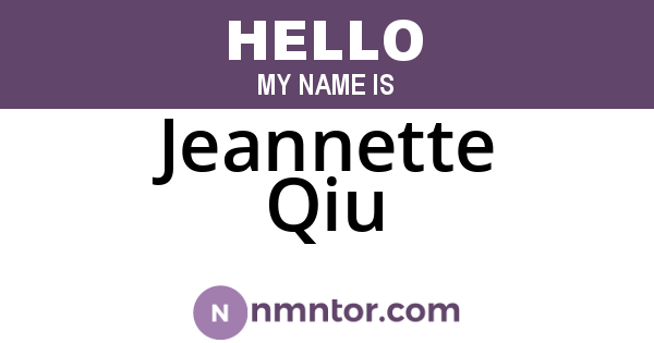 Jeannette Qiu