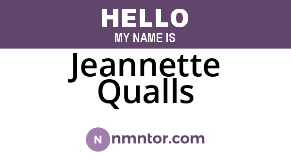 Jeannette Qualls