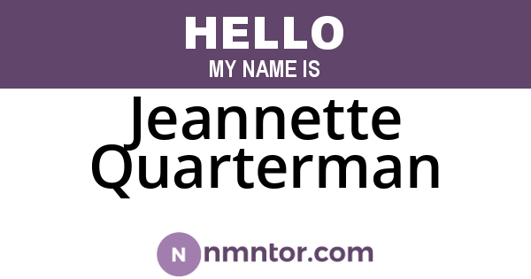 Jeannette Quarterman