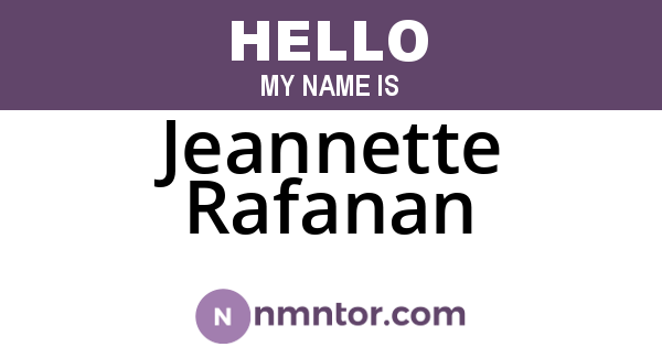 Jeannette Rafanan