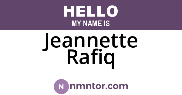 Jeannette Rafiq