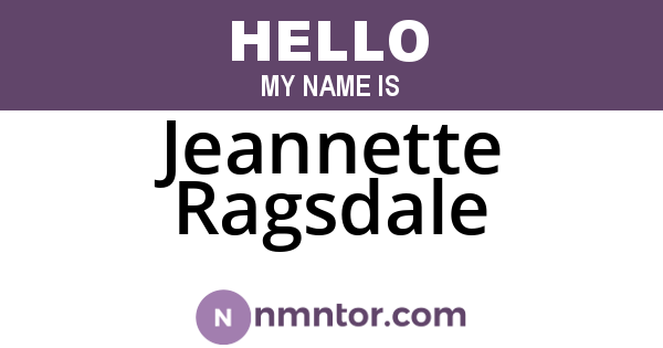 Jeannette Ragsdale