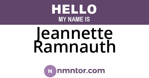 Jeannette Ramnauth