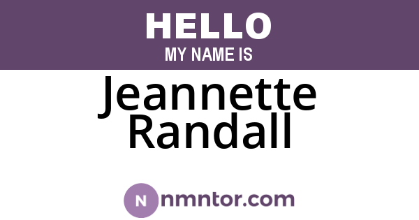 Jeannette Randall