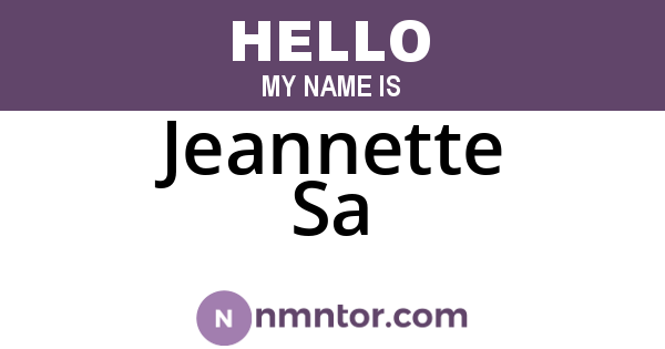 Jeannette Sa