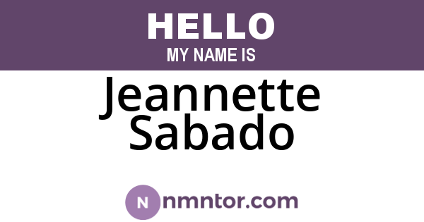 Jeannette Sabado