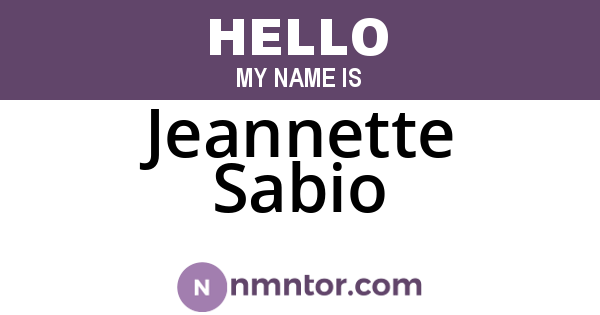 Jeannette Sabio
